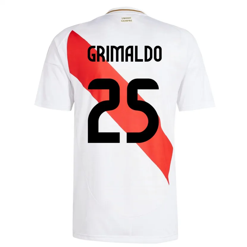 Danxen Kinder Peru Joao Grimaldo #25 Weiß Heimtrikot Trikot 24-26 T-Shirt Schweiz