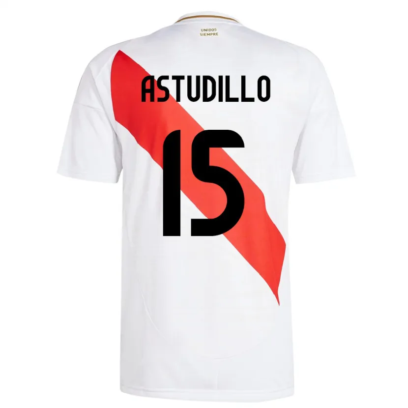 Danxen Kinder Peru Julinho Astudillo #15 Weiß Heimtrikot Trikot 24-26 T-Shirt Schweiz