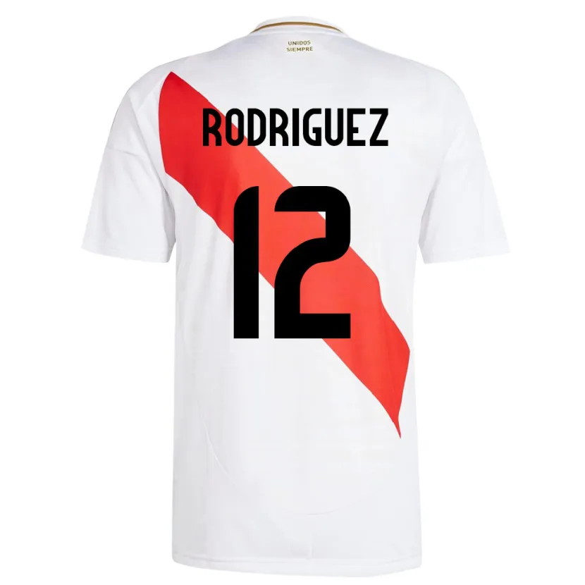 Danxen Kinder Peru Jhefferson Rodríguez #12 Weiß Heimtrikot Trikot 24-26 T-Shirt Schweiz