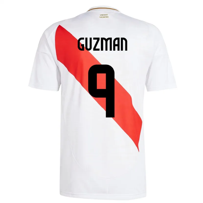 Danxen Kinder Peru Víctor Guzmán #9 Weiß Heimtrikot Trikot 24-26 T-Shirt Schweiz
