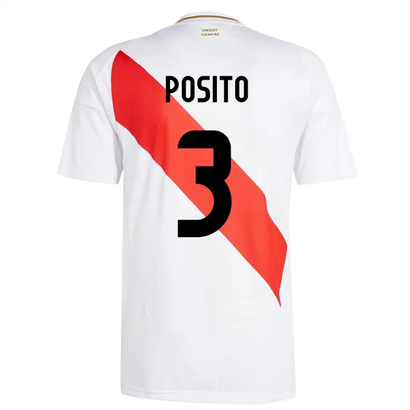 Danxen Kinder Peru Alejandro Pósito #3 Weiß Heimtrikot Trikot 24-26 T-Shirt Schweiz