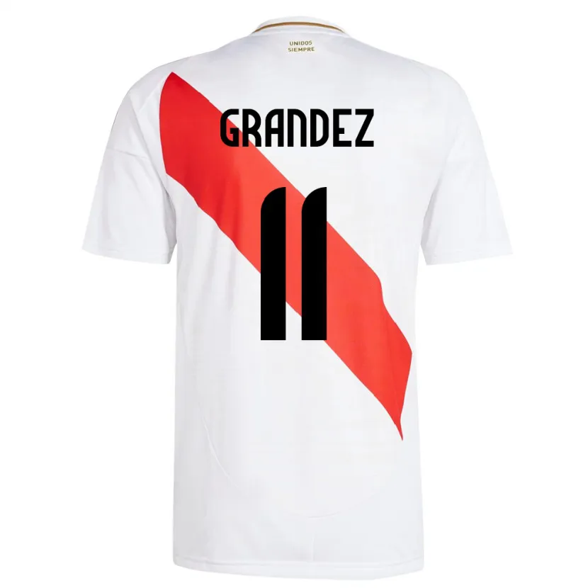 Danxen Kinder Peru Guillermo Grández #11 Weiß Heimtrikot Trikot 24-26 T-Shirt Schweiz