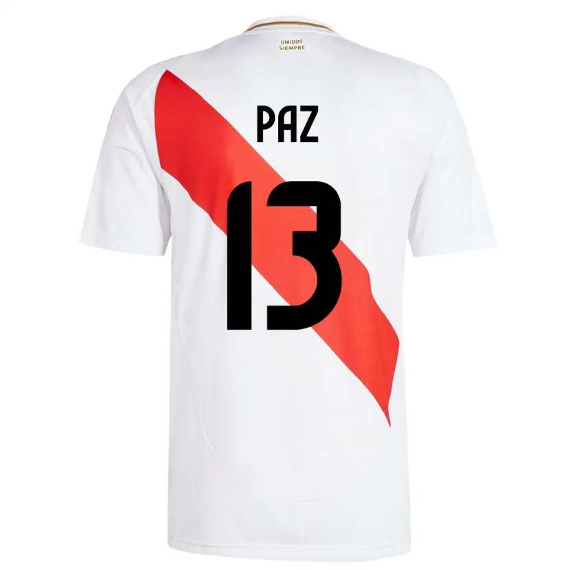 Danxen Kinder Peru Braidy Paz #13 Weiß Heimtrikot Trikot 24-26 T-Shirt Schweiz