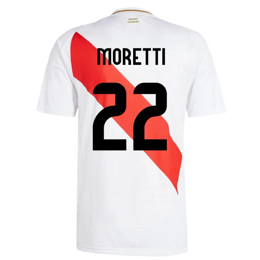 Danxen Kinder Peru Jair Moretti #22 Weiß Heimtrikot Trikot 24-26 T-Shirt Schweiz