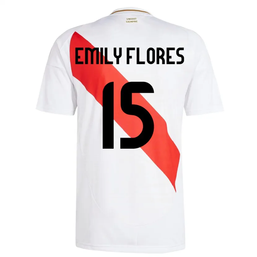 Danxen Kinder Peru Emily Flores #15 Weiß Heimtrikot Trikot 24-26 T-Shirt Schweiz