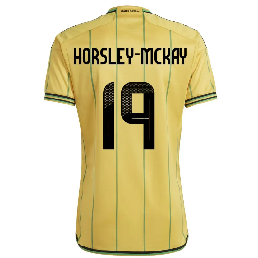 Danxen Kinder Jamaika Kyron Horsley-Mckay #19 Gelb Heimtrikot Trikot 24-26 T-Shirt Schweiz