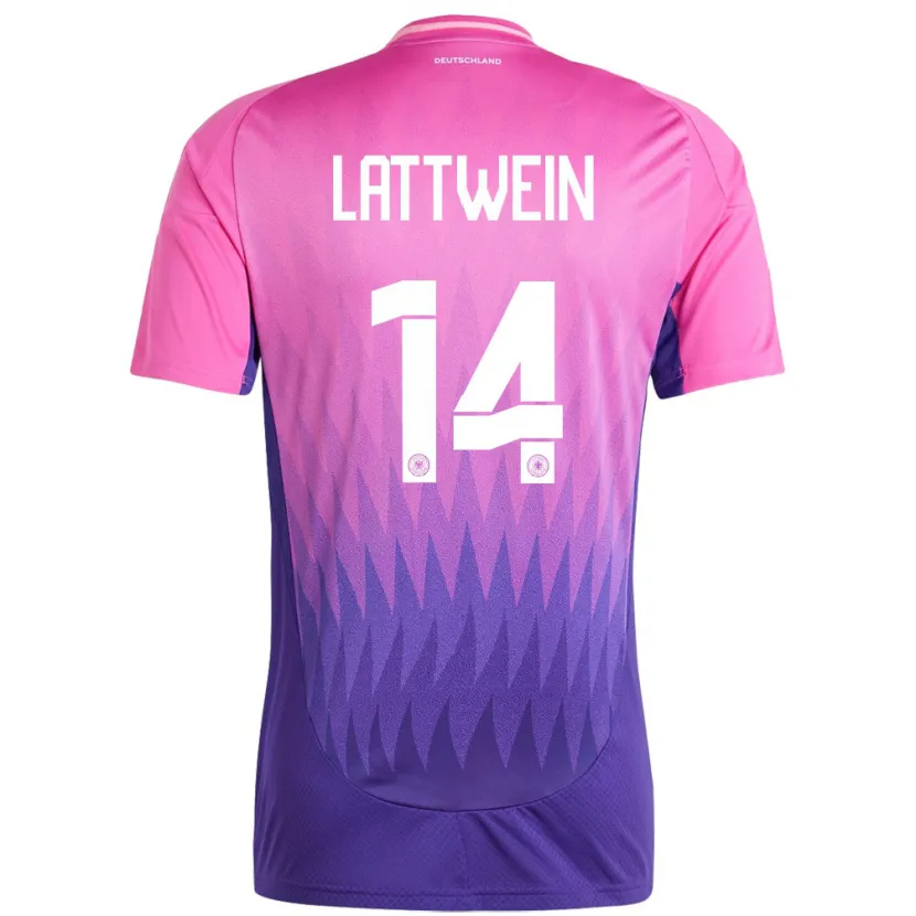 Danxen Kinder Deutschland Lena Lattwein #14 Pink Lila Auswärtstrikot Trikot 24-26 T-Shirt Schweiz