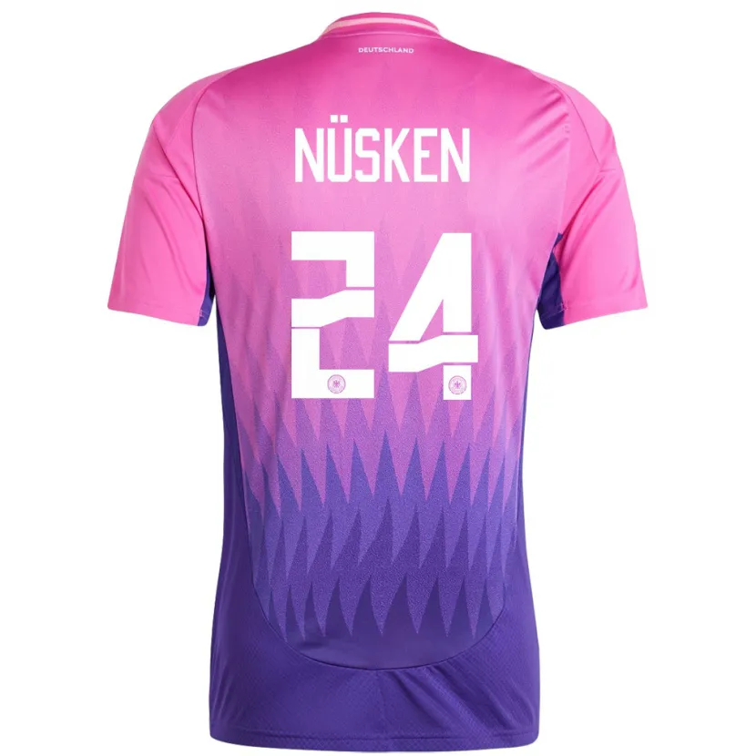 Danxen Kinder Deutschland Sjoeke Nusken #24 Pink Lila Auswärtstrikot Trikot 24-26 T-Shirt Schweiz