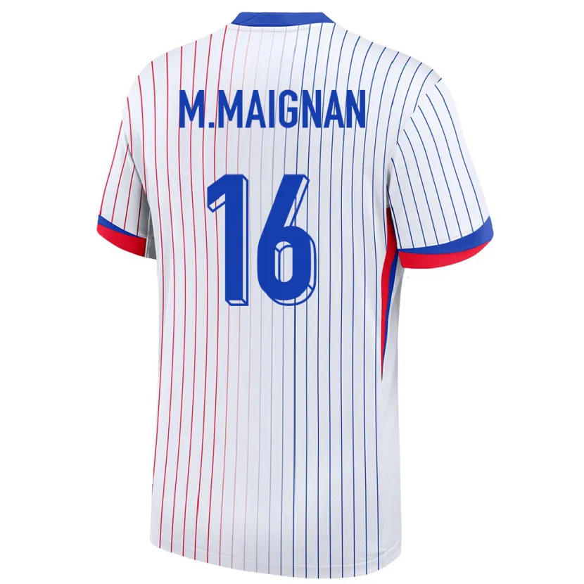 Danxen Kinder Frankreich Mike Maignan #16 Weiß Auswärtstrikot Trikot 24-26 T-Shirt Schweiz
