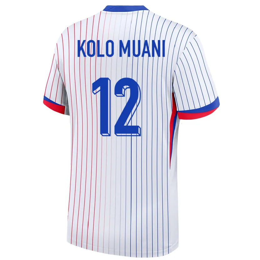 Danxen Kinder Frankreich Randal Kolo Muani #12 Weiß Auswärtstrikot Trikot 24-26 T-Shirt Schweiz