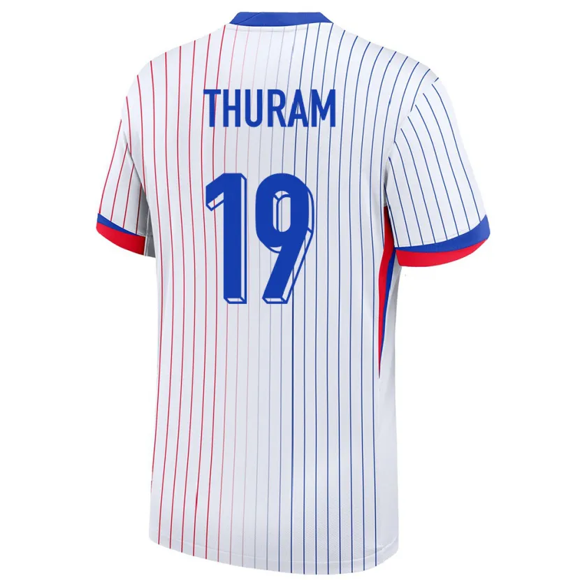 Danxen Kinder Frankreich Khephren Thuram #19 Weiß Auswärtstrikot Trikot 24-26 T-Shirt Schweiz
