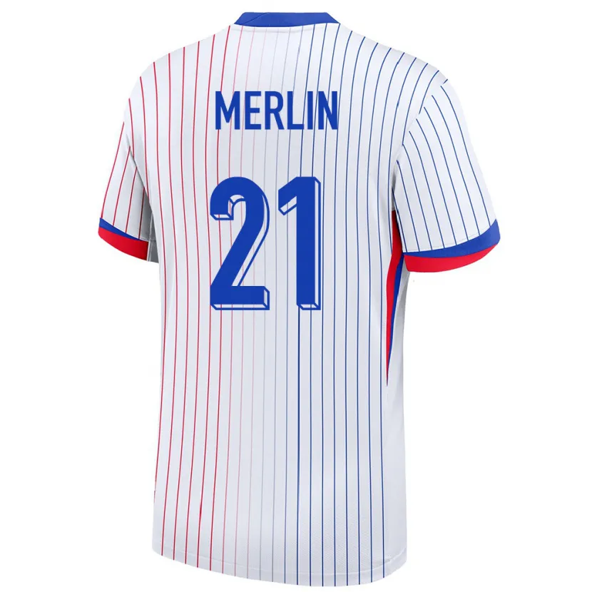 Danxen Kinder Frankreich Quentin Merlin #21 Weiß Auswärtstrikot Trikot 24-26 T-Shirt Schweiz