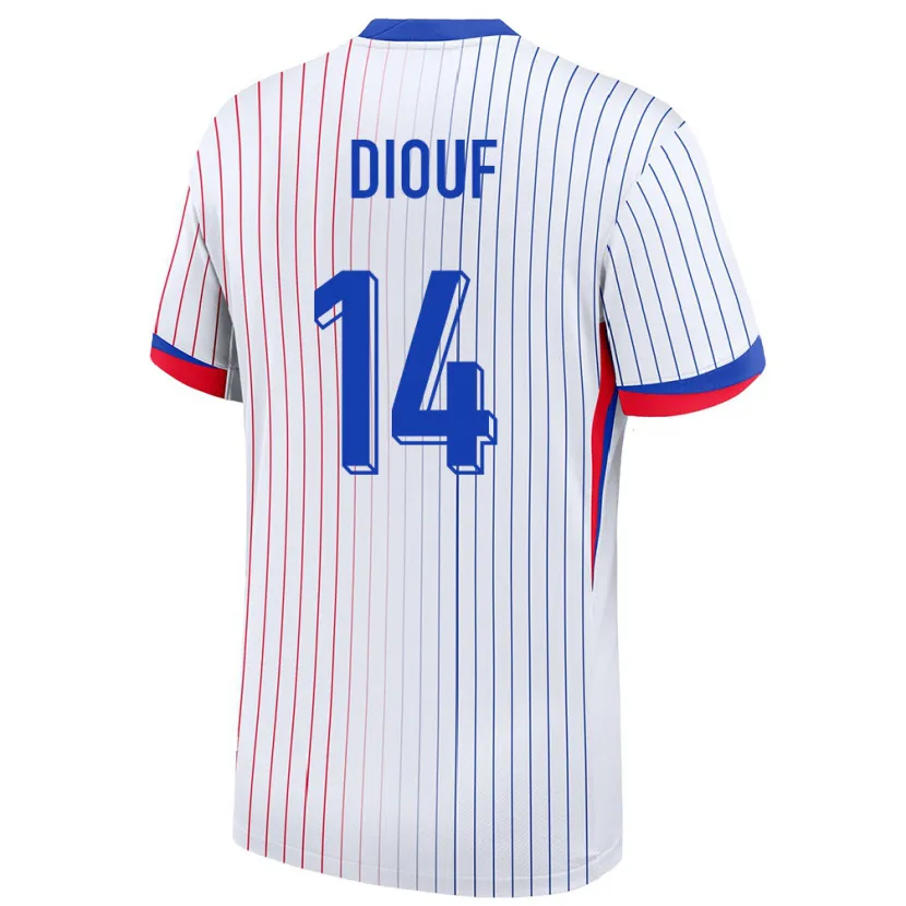 Danxen Kinder Frankreich Andy Diouf #14 Weiß Auswärtstrikot Trikot 24-26 T-Shirt Schweiz