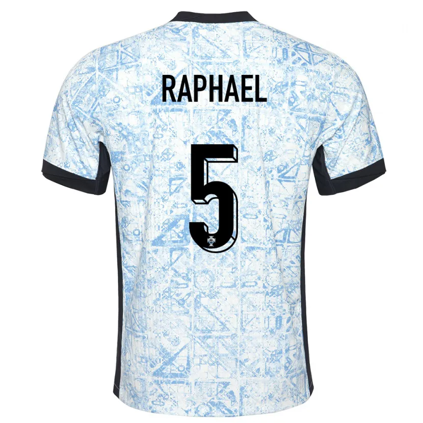 Danxen Kinder Portugal Raphael Guerreiro #5 Cremeblau Auswärtstrikot Trikot 24-26 T-Shirt Schweiz