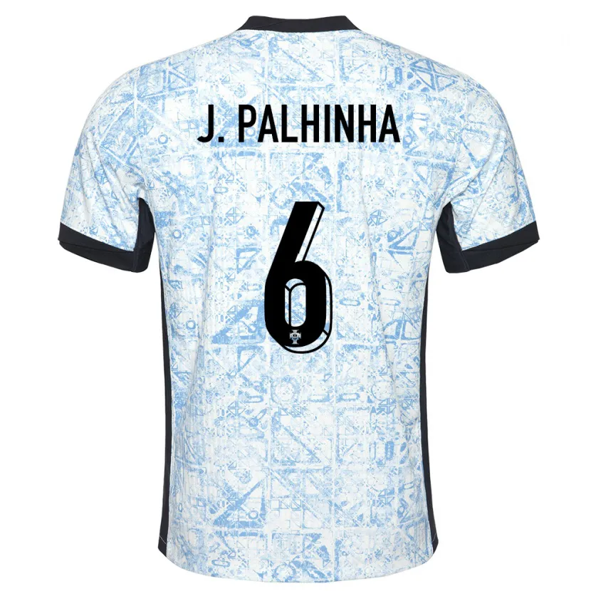 Danxen Kinder Portugal Joao Palhinha #6 Cremeblau Auswärtstrikot Trikot 24-26 T-Shirt Schweiz