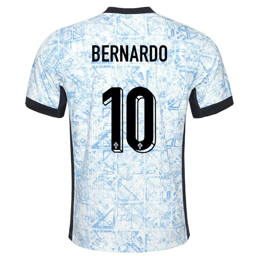 Danxen Kinder Portugal Bernardo Silva #10 Cremeblau Auswärtstrikot Trikot 24-26 T-Shirt Schweiz