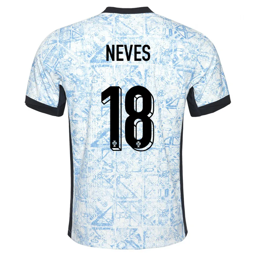 Danxen Kinder Portugal Ruben Neves #18 Cremeblau Auswärtstrikot Trikot 24-26 T-Shirt Schweiz