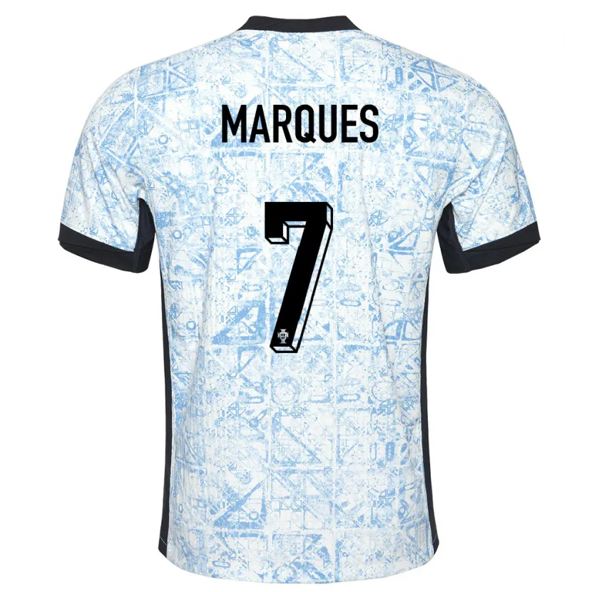 Danxen Kinder Portugal Vanessa Marques #7 Cremeblau Auswärtstrikot Trikot 24-26 T-Shirt Schweiz