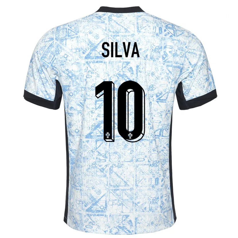 Danxen Kinder Portugal Jessica Silva #10 Cremeblau Auswärtstrikot Trikot 24-26 T-Shirt Schweiz