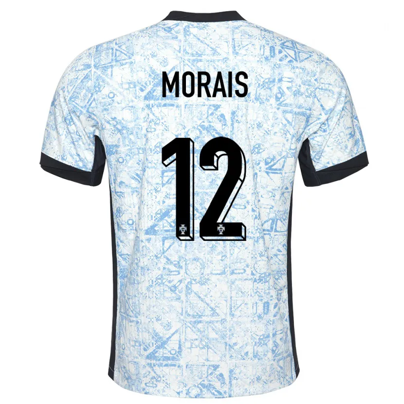 Danxen Kinder Portugal Patricia Morais #12 Cremeblau Auswärtstrikot Trikot 24-26 T-Shirt Schweiz
