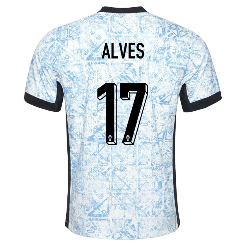 Danxen Kinder Portugal Lucia Alves #17 Cremeblau Auswärtstrikot Trikot 24-26 T-Shirt Schweiz