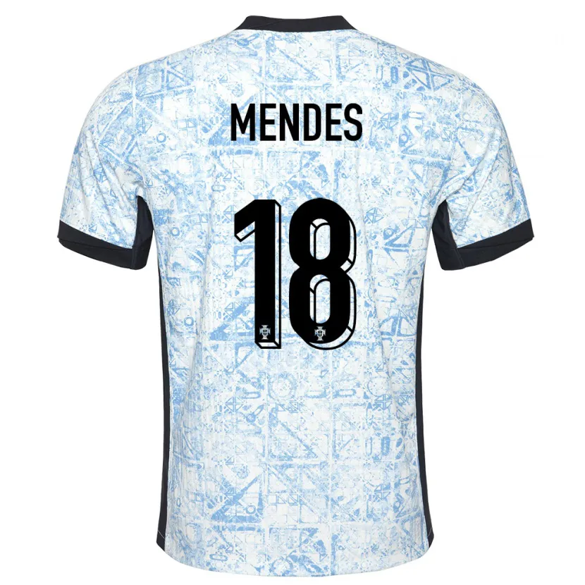 Danxen Kinder Portugal Carolina Mendes #18 Cremeblau Auswärtstrikot Trikot 24-26 T-Shirt Schweiz
