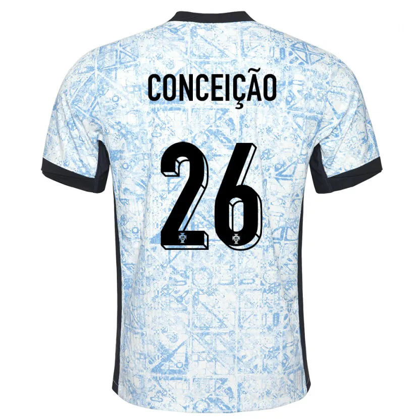 Danxen Kinder Portugal Francisco Conceicao #26 Cremeblau Auswärtstrikot Trikot 24-26 T-Shirt Schweiz