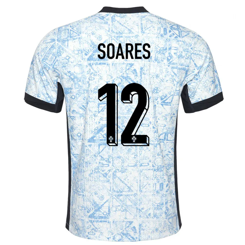 Danxen Kinder Portugal Samuel Soares #12 Cremeblau Auswärtstrikot Trikot 24-26 T-Shirt Schweiz