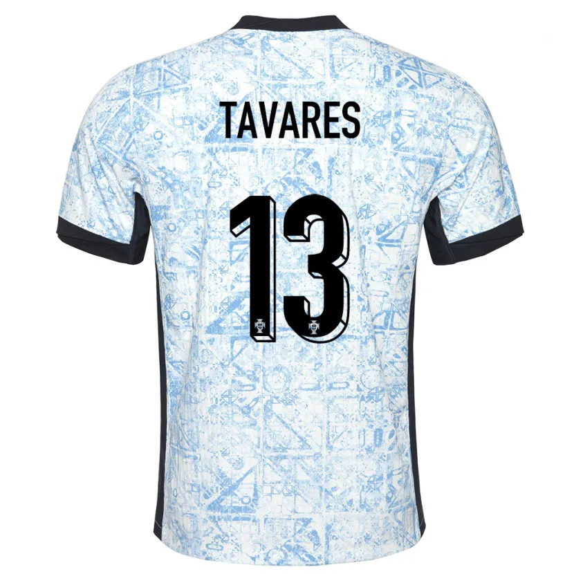 Danxen Kinder Portugal Nuno Tavares #13 Cremeblau Auswärtstrikot Trikot 24-26 T-Shirt Schweiz