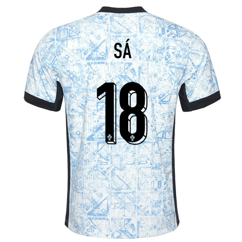 Danxen Kinder Portugal Gustavo Sa #18 Cremeblau Auswärtstrikot Trikot 24-26 T-Shirt Schweiz