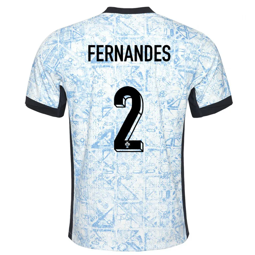 Danxen Kinder Portugal Martim Fernandes #2 Cremeblau Auswärtstrikot Trikot 24-26 T-Shirt Schweiz