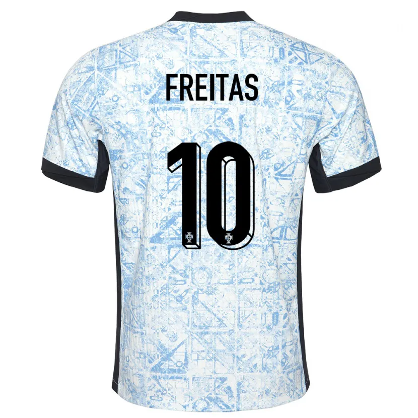 Danxen Kinder Portugal Tiago Freitas #10 Cremeblau Auswärtstrikot Trikot 24-26 T-Shirt Schweiz