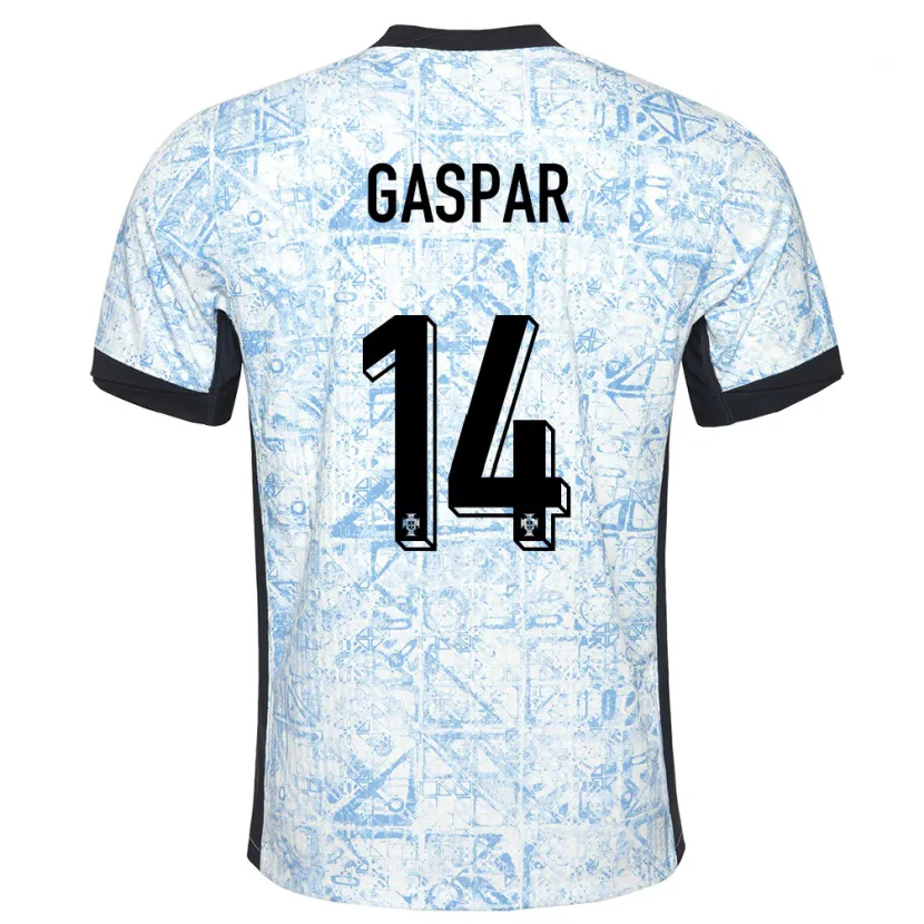 Danxen Kinder Portugal Guilherme Gaspar #14 Cremeblau Auswärtstrikot Trikot 24-26 T-Shirt Schweiz