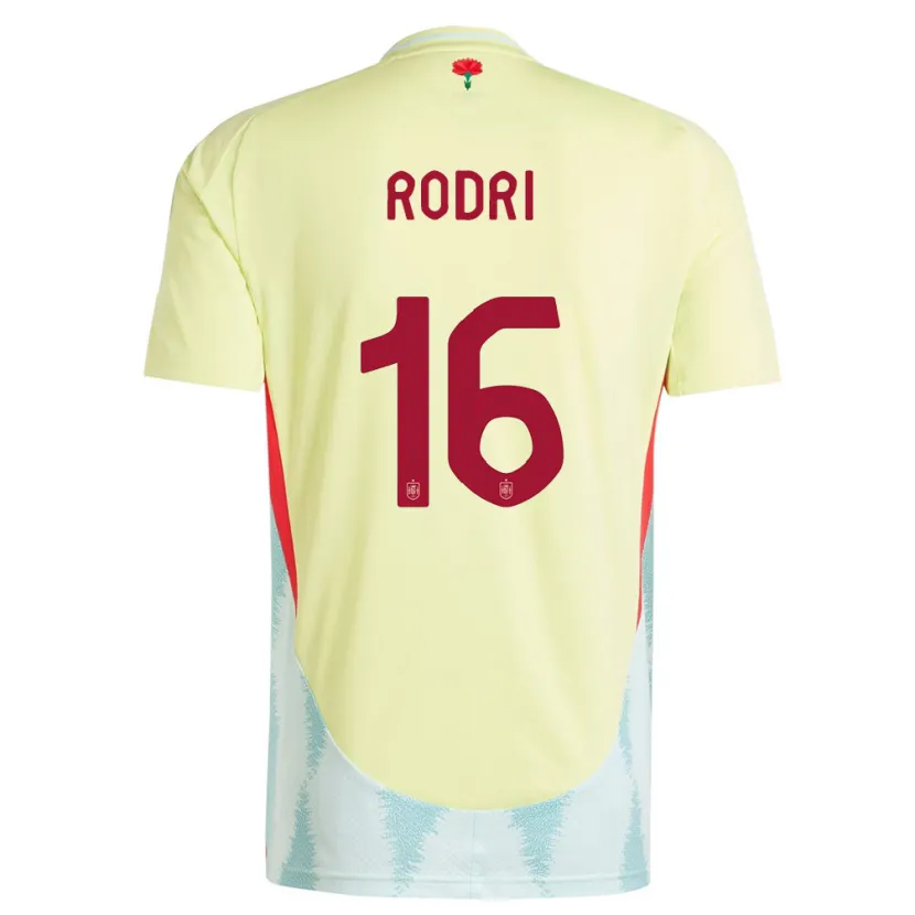 Danxen Kinder Spanien Rodri #16 Gelb Auswärtstrikot Trikot 24-26 T-Shirt Schweiz