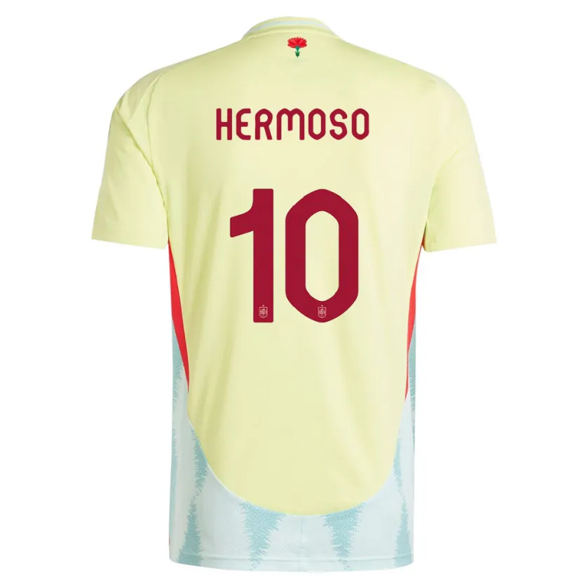 Danxen Kinder Spanien Jennifer Hermoso #10 Gelb Auswärtstrikot Trikot 24-26 T-Shirt Schweiz