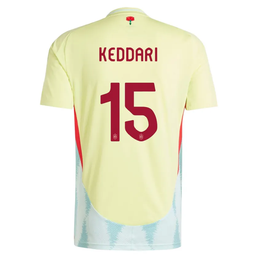 Danxen Kinder Spanien Wassim Keddari #15 Gelb Auswärtstrikot Trikot 24-26 T-Shirt Schweiz