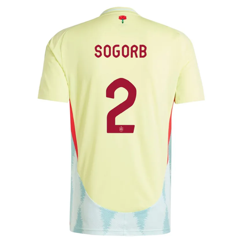 Danxen Kinder Spanien Carles Sogorb #2 Gelb Auswärtstrikot Trikot 24-26 T-Shirt Schweiz