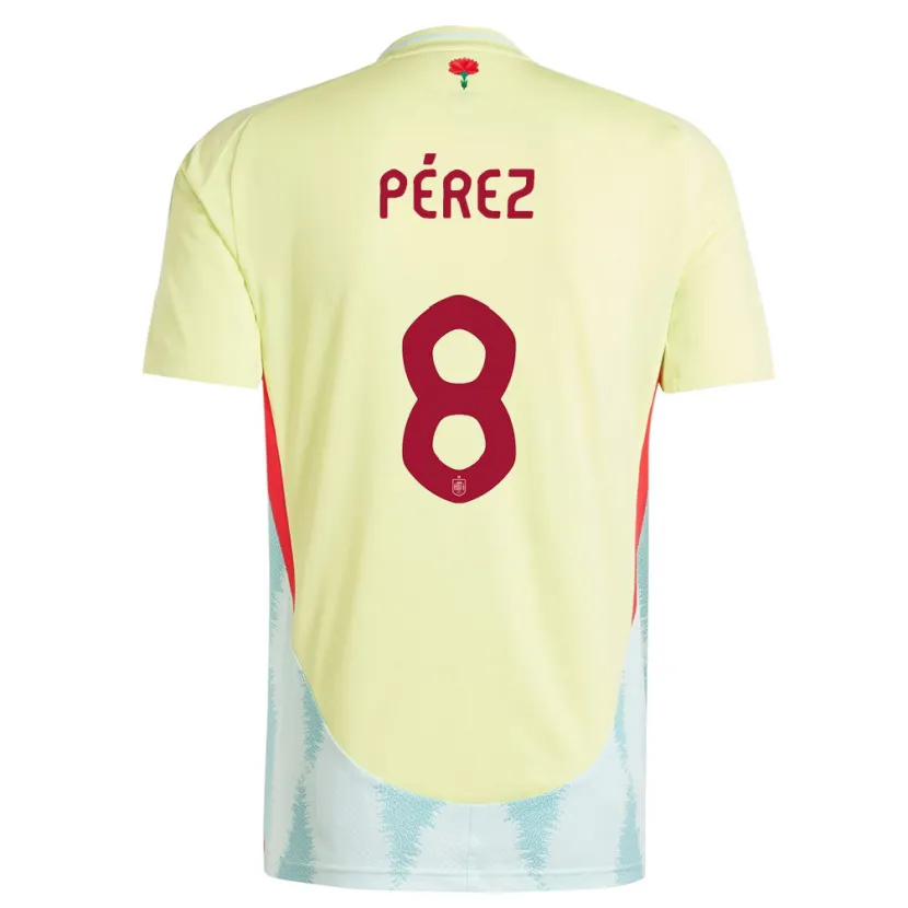 Danxen Kinder Spanien Dani Perez #8 Gelb Auswärtstrikot Trikot 24-26 T-Shirt Schweiz