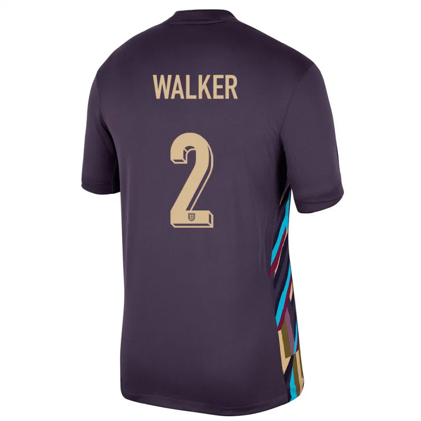 Danxen Kinder England Kyle Walker #2 Dunkle Rosine Auswärtstrikot Trikot 24-26 T-Shirt Schweiz