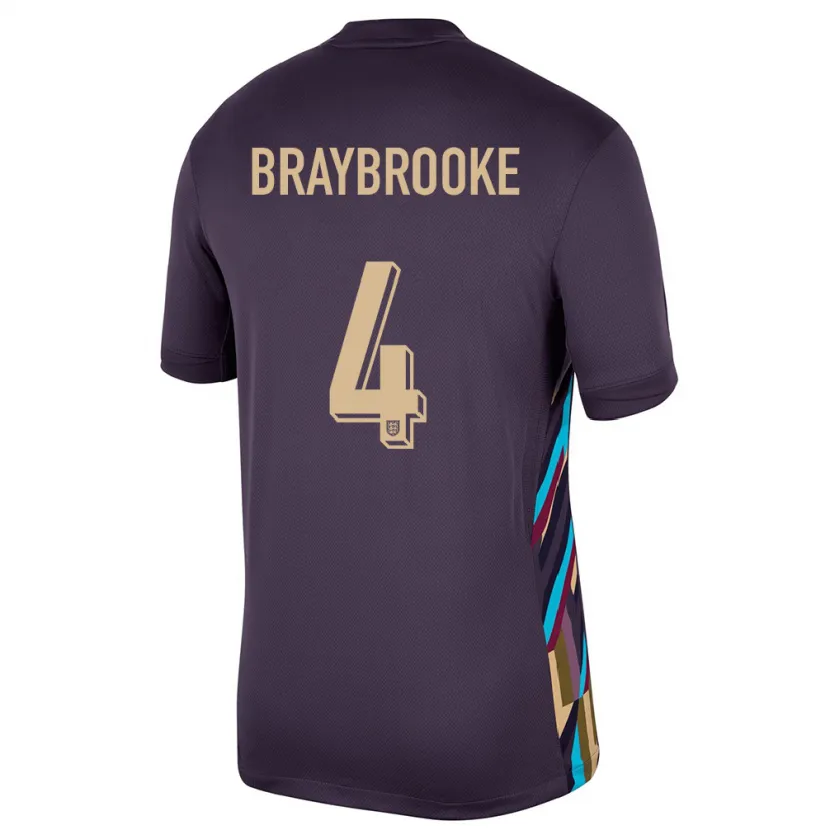 Danxen Kinder England Samuel Braybrooke #4 Dunkle Rosine Auswärtstrikot Trikot 24-26 T-Shirt Schweiz