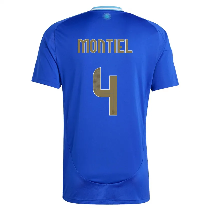 Danxen Kinder Argentinien Gonzalo Montiel #4 Blau Auswärtstrikot Trikot 24-26 T-Shirt Schweiz