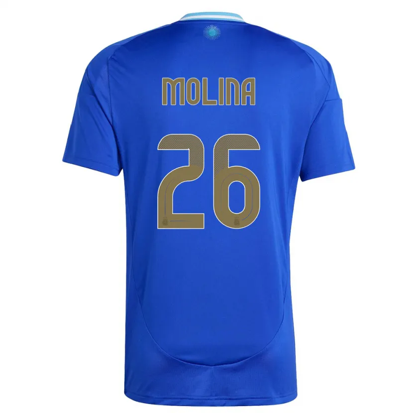 Danxen Kinder Argentinien Nahuel Molina #26 Blau Auswärtstrikot Trikot 24-26 T-Shirt Schweiz