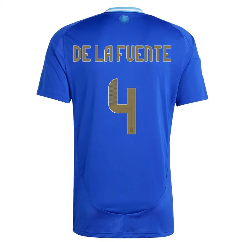 Danxen Kinder Argentinien Hernan De La Fuente #4 Blau Auswärtstrikot Trikot 24-26 T-Shirt Schweiz