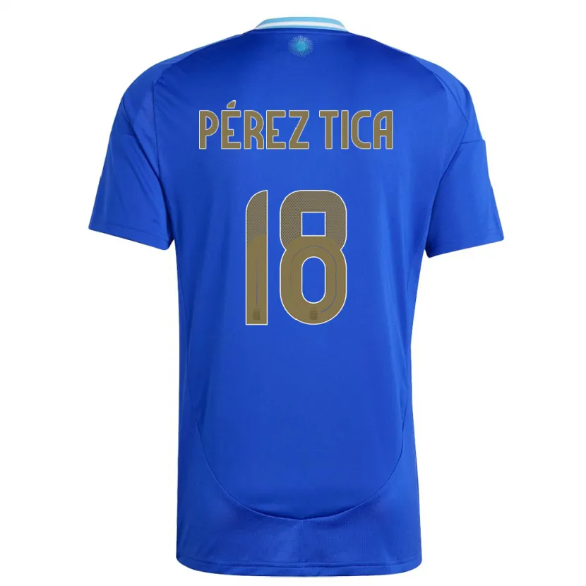 Danxen Kinder Argentinien Jeremias Perez Tica #18 Blau Auswärtstrikot Trikot 24-26 T-Shirt Schweiz