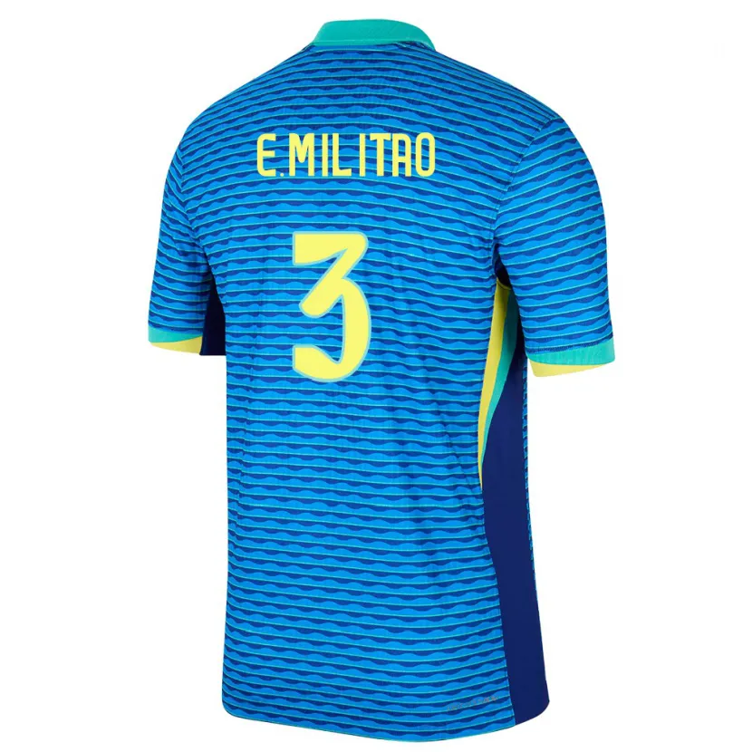 Danxen Kinder Brasilien Eder Militao #3 Blau Auswärtstrikot Trikot 24-26 T-Shirt Schweiz