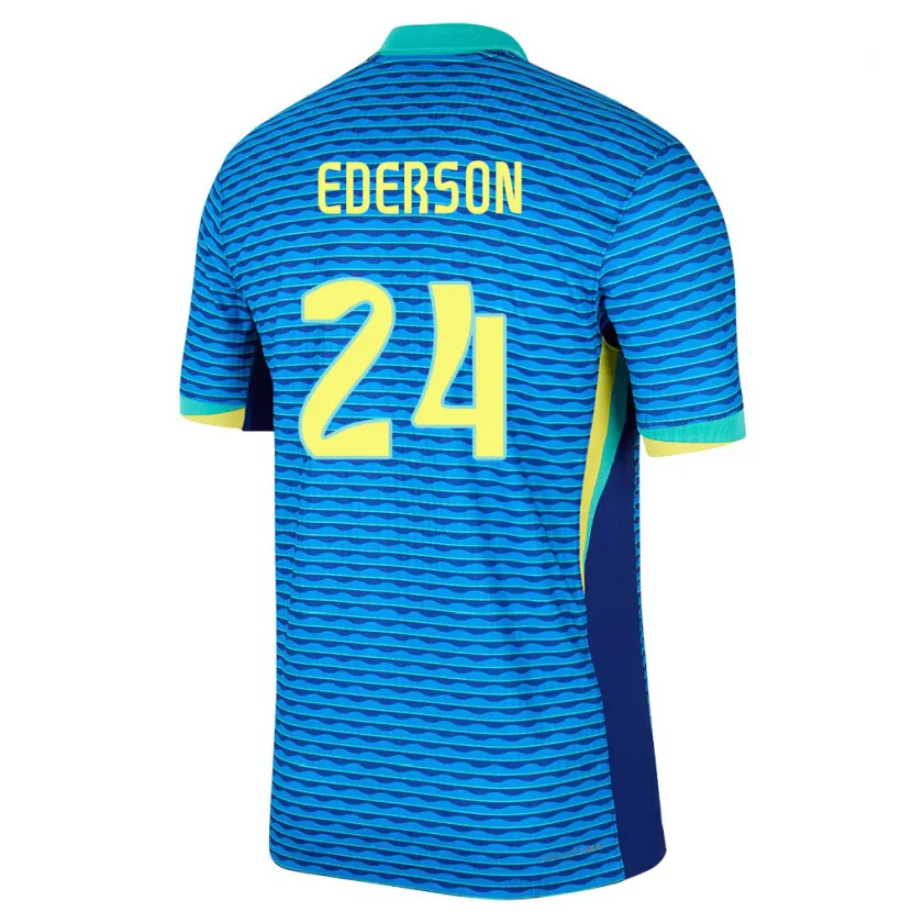 Danxen Kinder Brasilien Ederson #24 Blau Auswärtstrikot Trikot 24-26 T-Shirt Schweiz