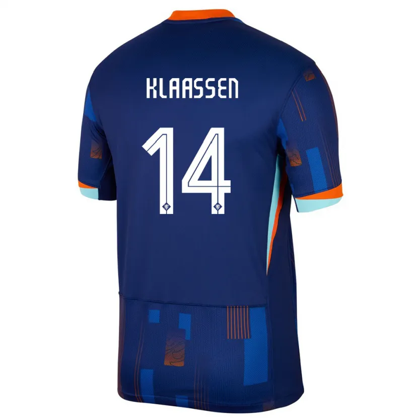 Danxen Kinder Niederlande Davy Klaassen #14 Blau Auswärtstrikot Trikot 24-26 T-Shirt Schweiz