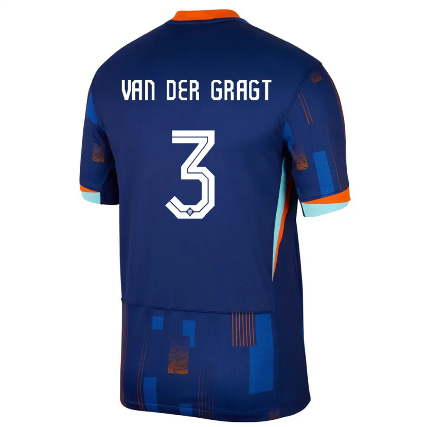 Danxen Kinder Niederlande Stefanie Van Der Gragt #3 Blau Auswärtstrikot Trikot 24-26 T-Shirt Schweiz