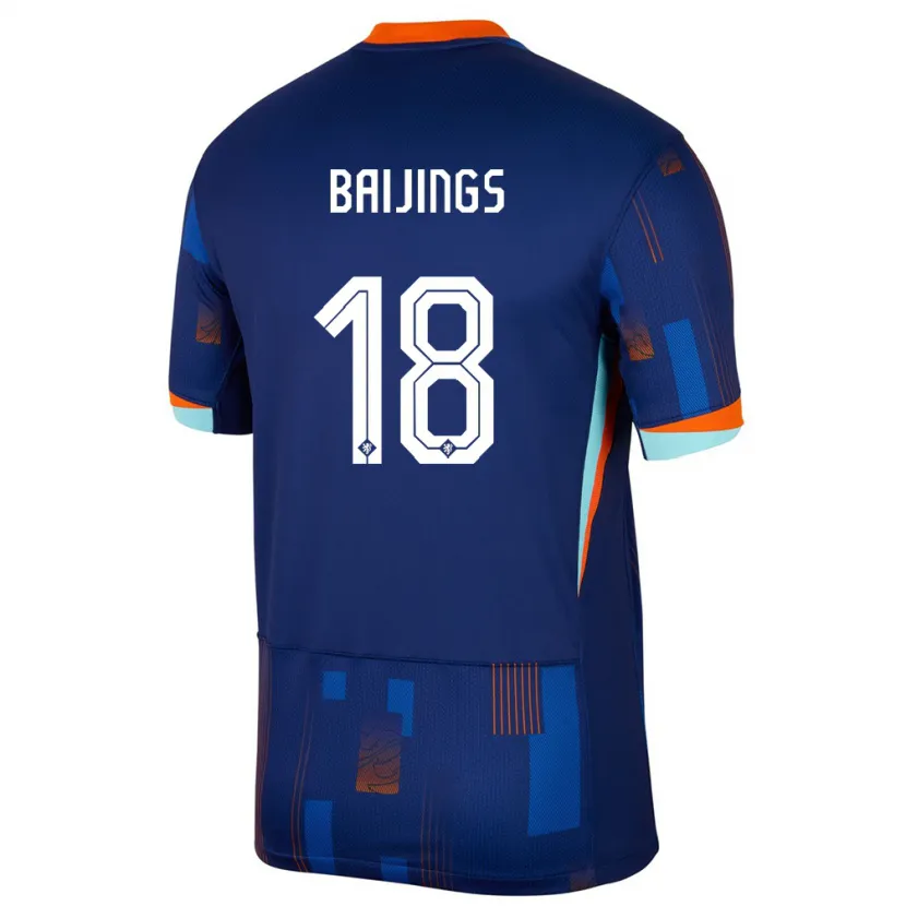 Danxen Kinder Niederlande Jill Baijings #18 Blau Auswärtstrikot Trikot 24-26 T-Shirt Schweiz