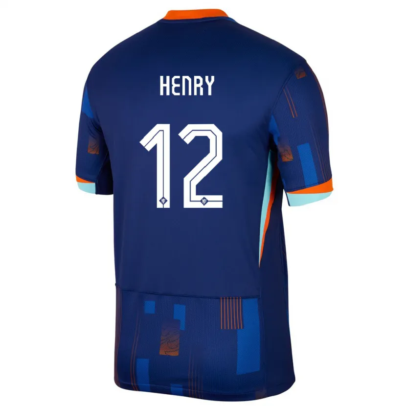 Danxen Kinder Niederlande Alvaro Henry #12 Blau Auswärtstrikot Trikot 24-26 T-Shirt Schweiz